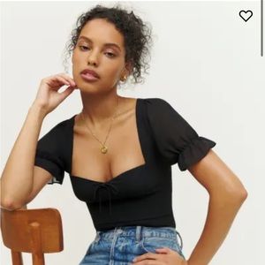 Reformation Delevan Top in Black